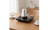 Gooseneck Tea Kettle with Lid Broad-Mouth Stainless Steel Pour Over Coffee Teapot with Strainer Stovetop for Kitchen