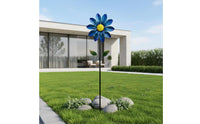 Steel Floral Windmill Colorful Metal Windmill Flower Weather-Resistant Yard Ornament for Villa, Patio