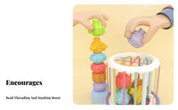 Early Learning Elastic Band Shape Sorter Hand-Eye Coordination Color Shape Sorting Cube Spatial Reasoning for Babies