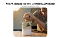 Waterproof Solar Camping Light Rechargeable LED Lantern Emergency Power Bank Light for Night Market Vendors, Hikers, Fishermen, Hiking, Fishing