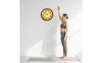 Sun Salutation Wall Clock Non-Ticking Sun Greeting Sequence Clock Creative Design Analog Timepiece wall Art Decor for Meditation Room, Bedroom