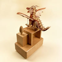 Music Box with Dragon Sculpture Beech Wood Wooden Music Box Electric Decor for Collectors, Display Shelf, Study Desk