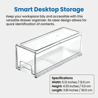 Storage Drawers and Versatile Storage Box for Office Desk, Home Organization Solution with Lid, Durable Boxes for Shelves, Desk Drawers for Students
