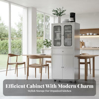 Stainless Steel Kitchen Cabinet Easy to Clean Restaurant Prep Station Large Capacity Freestanding Kitchen Cupboard for Families, Renters, Dining Room