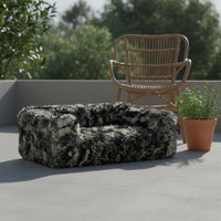 Dog Lounge Bed Removable Cover Faux Soft Pet Bed Bolster Faux Soft Pet Sofa for Cats, Indoor