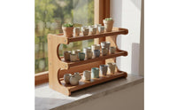 Stepped Display Rack Multi-Tier Design Desktop Plant Stand 3 Tier Desktop Shelf Space-Saving Bamboo Plant Stand Easy Assembly