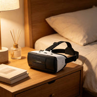 Lens Cloth Included VR Headset with Headphones Lightweight Body 3D Immersive Reality Headset Comfortable Fit Tech Gadget 360-Degree View for Home Entertainment