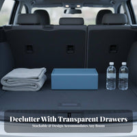 Stackable File Box Effortless-Pulling Drawers 3-Drawer Storage Unit
