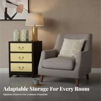 Antique Finish Chinese design End Table Vintage Look Bedside Storage Unit Multi-Functional Nightstand Multifunctional for Apartment Dwellers, Homeowners, Adults, Small Spaces, Living Room, Hallway
