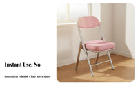 Space Saving Folding Chair Easy to Clean Padded Folding Chair Strong Load-Bearing Portable Conference Stool Non-Slip Feet for Students, Homeowners, Adults, Dormitory, Study Room, Kitchen, Party