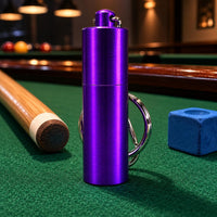 Polished Finish Cue Tip Pricker Keychain Threaded Cap Stainless Steel Cue Tip Pricker Clip Attachment Sports Gear Portable
