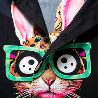 Men's Easter Shirt Long Sleeve 3D Rabbit Graphic Button Down Top Novelty Funny Bunny Print Casual Party Blouse for Spring Holiday & Festivals