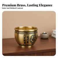 Brass Treasure Basin Auspicious Engravings Brass Treasure Bowl Feng Shui Wealth Bowl Fine Workmanship Feng Shui Wealth Pot