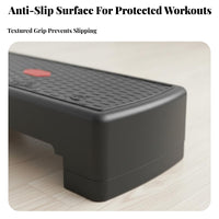 Adjustable Height Step Board Portable Design Cardio Workout Stepper Compact Storage Cardio Exercise Step Bench for Beginners, Aerobics Class