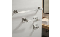 4 Pieces Wall-Mounted Bathroom Hardware Set Square Towel Bar Modern Coat Hook Rustproof for Homeowners