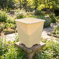 Bulb Planter Square Planter Resin Planter, Breathable Planter for Indoor Plant Pot Use, Simple Style Outdoor Pot and Tray Set with Drip Tray