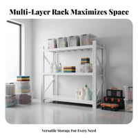 High Load Capacity Multi-Layer Steel Shelf Long-Lasting Heavy Duty Storage Rack Easy Assembly Adjustable Storage Rack Rust-Proof for Business Owners, DIY Enthusiasts, Balcony, Warehouse, Stockroom, Workshop