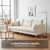 Cream look Upholstered 2-Seater Sofa Minimalist Design Dumpling Sofa Removable and cleansable Cover Small Couch Comfortable for Apartment Dwellers, residents, Young Adults, Bedroom, Studio, Lounge Area, awayice
