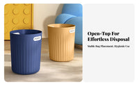 Tooth Design Waste Bin Easy Bag Change Collar Less Trash Can Minimalist Plastic Garbage Can Versatile Use for Office Workers
