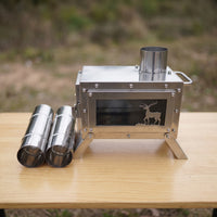 Portable Stainless Steel Camping Tent Wood Stove for Outdoor Heating and Cooking