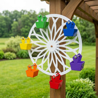 Wrought Iron Ferris Wheel Hummingbird Feeder Outdoor Garden Decor