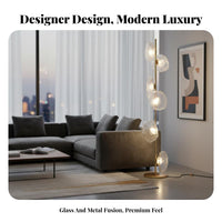 Designer Design Artistic Glass Floor Lamp Minimalist Design Persimmon Glass Floor Lamp Sturdy Metal Base Indoor Lighting for Interior Designers, Professionals, Living Room, Bedroom, Villa, Office