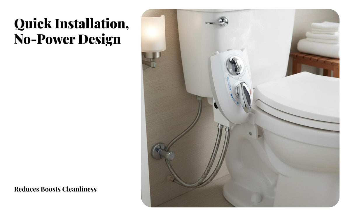 Non-Electric Bidet Attachment Easy Installation Non-Electric Bidet Simple Washroom Fixture for Seniors, People with Mobility Issues, Home