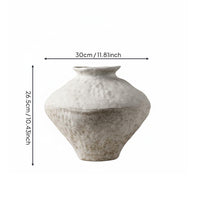 Sculptural Frosted Ceramic Vase Light Beige Rustic Vase