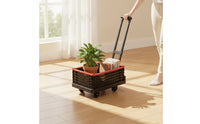 Foldable Trolley with Basket Portable Hand-Push Trolley with Handle Silent Foldable Utility Cart for Camping