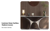 Italian aesthetic Sculptural Base accentuation Table Luxury Look Hollow Frame table Modern Minimalist Hallway Stand Slim silhouette for Interior Design aficionados, homeowners, Apartment Dwellers, Entryway, Foyer, Living Room, Behind a Sofa