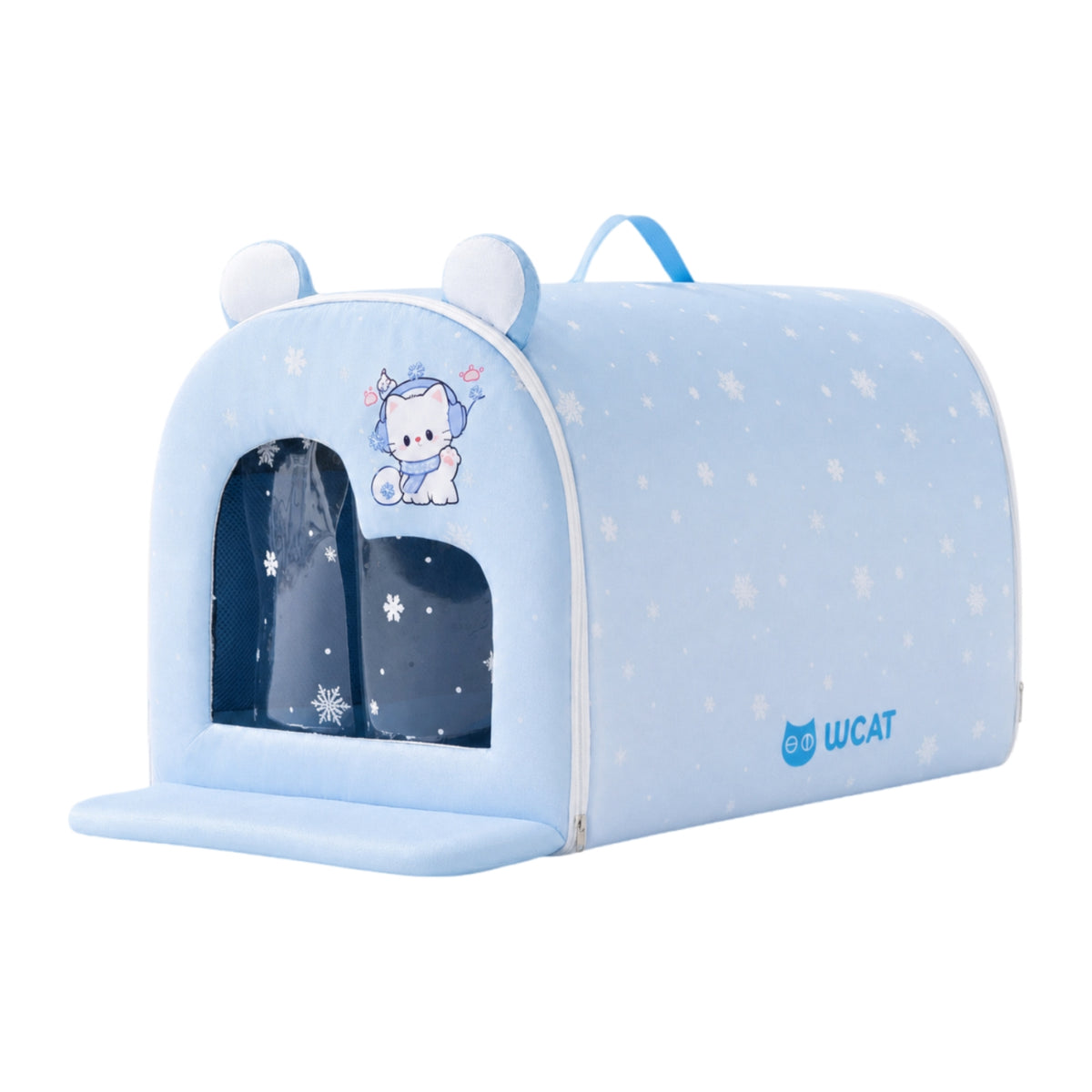 Pet Cooling House Soft-Sided Pet House with PVC Curtain Shelter Heat Relief Portable for Cats, Summer, Home