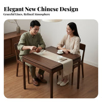 Multi-Purpose Square Chinese-Design Table Set Sturdy Construction Compact Table and Chair Group Warp-Resistant Household Furniture Easy to Clean for Homeowners, Apartment Dwellers, Game Nights, Dining Room, Small Areas, Breakfast Nook