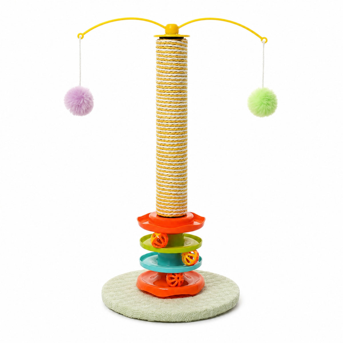 Colorful Cat Scratching Toy with Sisal Post Interactive Cat Scratching Post Sturdy for Cats, Pet Corner, Living Room