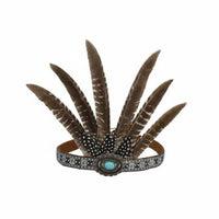 Indian Design Headdress Handmade Feather Headband Festival Wear for Adults