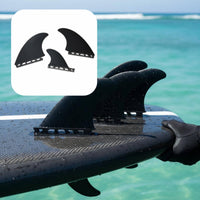 3 Pieces 3 Piece Thruster Fins Curved Fin Design Thruster Fin Arrangement Cutout Base Fiberglass Surfboard Fins