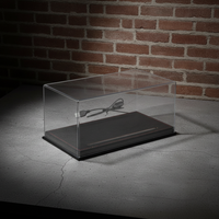 1:24 Scale Car Model Display Case with LED Light and Dust Cover, PVC Showcase for Collection and Exhibition with Parking Lot Scene