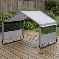 Rainproof Outdoor Dog Tent Galvanized Weatherproof Pet Tent Ventilated Mesh Dog Shelter Spray-Coated