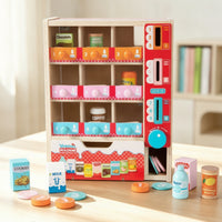 Hands-on Toy Vending Machine Screenscreenless Wooden Vending Machine Interactive Play Food Educational for Children, Preschoolers, Toddlers, Playroom, Home, Classroom
