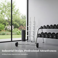 Fixed Barbell Storage Stand Space Saving Vertical Barbell Rack Commercial Grade 5 Tier Weight Bar Rack for Home Gym Users