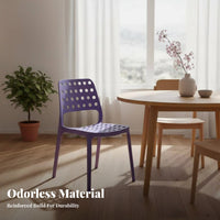 Stackable Perforated Back Chair Long-Lasting Household Furniture Easy to Clean Accent Seat Modern Design for Restaurant Owners, Families, Homeowners, Dining Room, Kitchen, Balcony, Bedroom