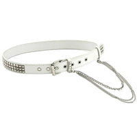 Belt with Chain Punk Studded Belt Edgy for Women, Teens, Concerts, Festivals,