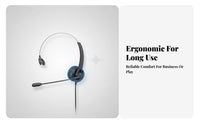 High-Definition Voice Call Center Headset Long Battery Life Monaural Headset with Audio Pickup Lightweight & Comfortable for Truck Drivers