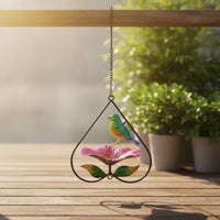 Teardrop Hanging Bird Bath Decorative Hanging Birdbath Metal Bird Bath with Chain Outdoor for Gardeners, Garden, Backyard, Patio, Balcony