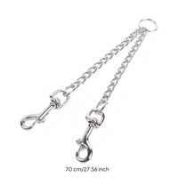 Chain Leash Bite-resistantProof Chain Leash with Snap Hooks Snap Hook Sturdy Clip Polished for Two Dogs