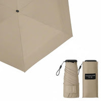 5-Fold Compact Sun Umbrella Wind Resistant Compact Pocket Umbrella Waterproof Carbon Fiber Parasol for Commuting