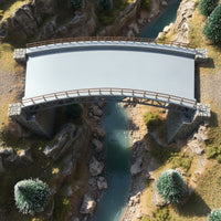 Curved Railway Bridge 1:87 Scale Model Railroad Bridge Kit Plastic Hobby Grade for Modelers, Train Displays, Scenic Dioramas