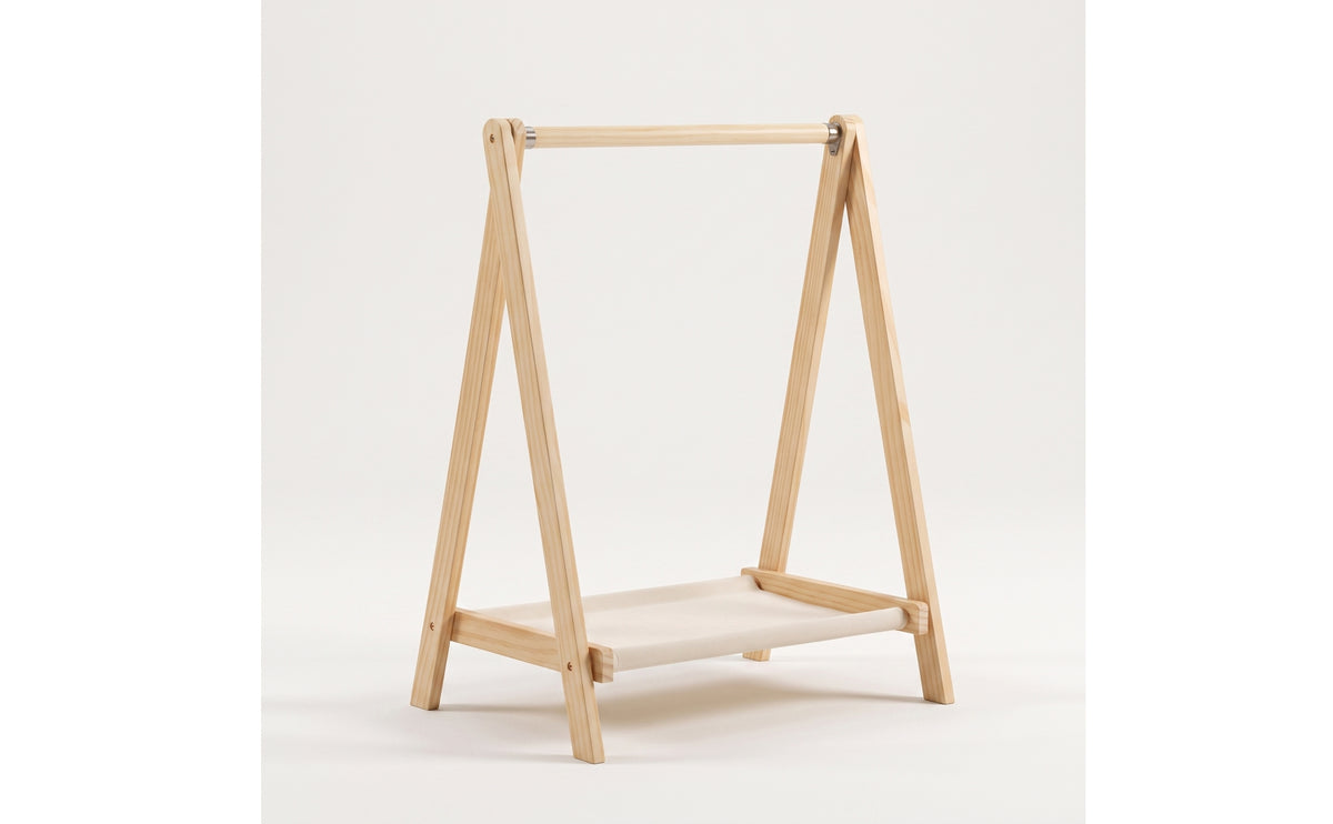 Folding Clothes Rack Solid Wood Wooden Garment Rack Minimalist Furniture for Kids, Nursery, Playroom