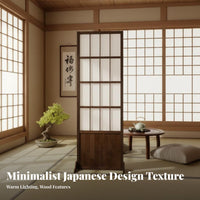 Japanese design Folding Panel Screen Movable Room separater Freestanding Retro Aesthetic for Tea Ceremony Practitioners, Homeowners, Interior Designers, Kindergarten, Apartment, Bedroom, Restaurant