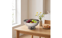 Pedestal Bowl Stainless Steel Fruit Bowl with Pedestal Elegant for Dining Room