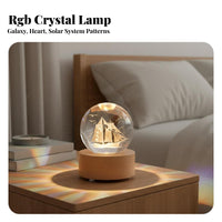 USB Powered Crystal Ball Music Box Bluetooth Speaker Lamp for Couples, Friends, Gift Giving, Nightstand, Home Decor